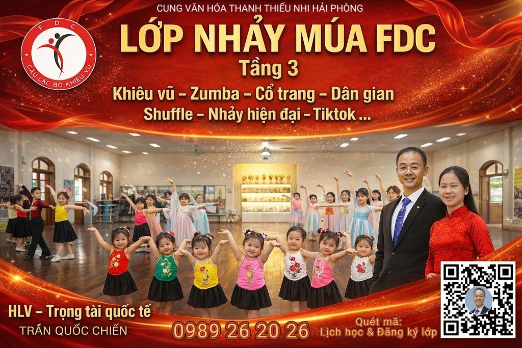 Học viên và huấn luyện viên trong hình ảnh giới thiệu lớp nhảy múa FDC